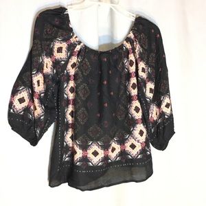 Jopha Black Tribal Hand Made in India Top Size S